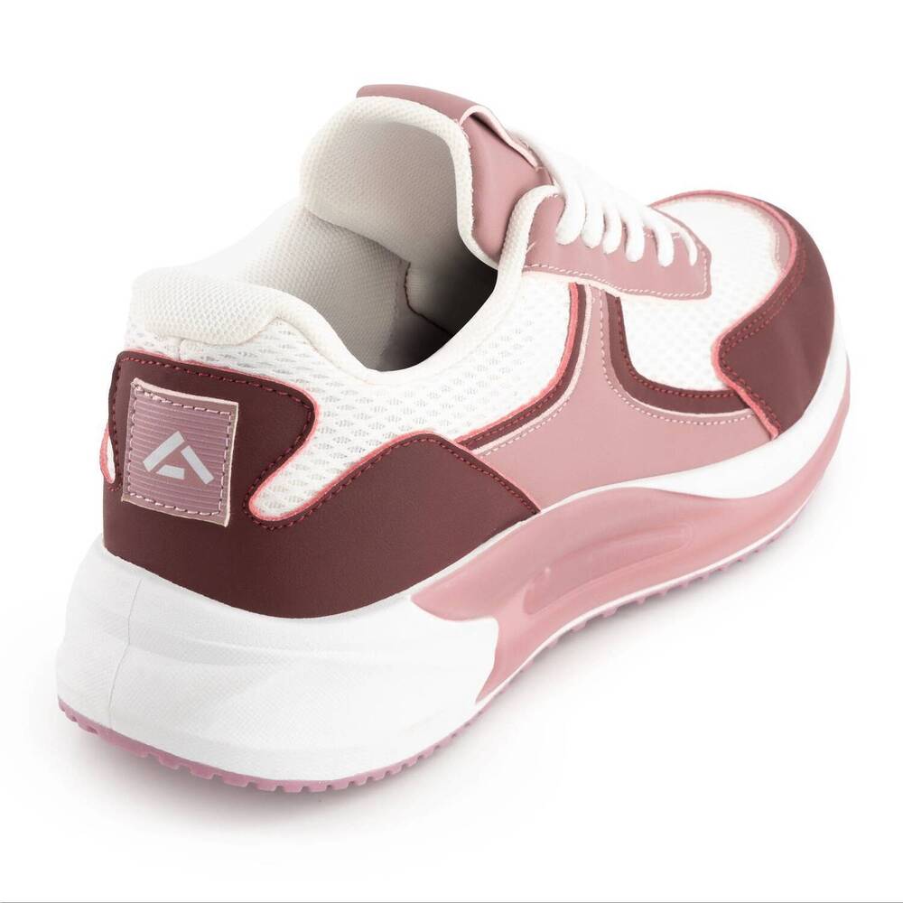 NEW ANDREA women’s cushioned sole comfort sneakers in pink / white - Picture 3 of 5